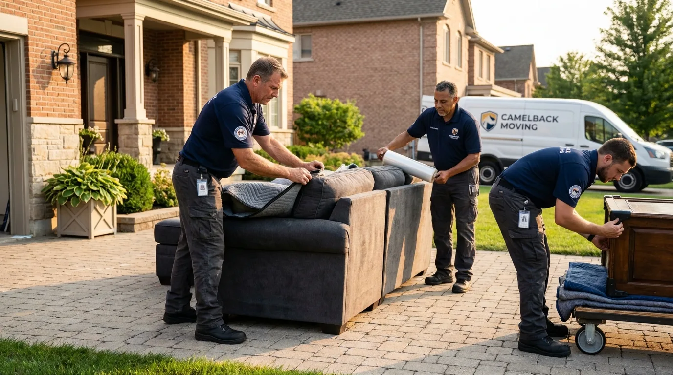Large estate moving crew wrapping furniture in Tower City, PA